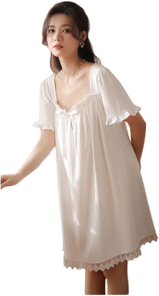 Cotton Nightgown for Women Vintage Palace Sleepwear