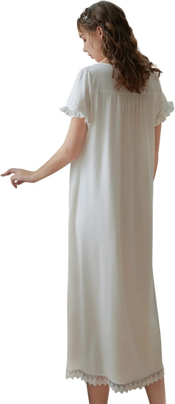 Women's  Nightgowns Sleepshirts Lace Ruffle Princess Nightdress