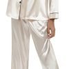 Women's Silk Satin Pajamas Set Long Sleeve Sleepwear Soft Pjs Set Two Piece Button Down Loungewear Pj Set