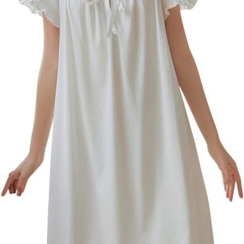 Women's  Nightgowns Sleepshirts Lace Ruffle Princess Nightdress