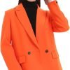 Women's Casual Long Sleeve Lapel Oversized Button Work Office Blazer Suit Jacket