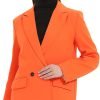 Women's Casual Long Sleeve Lapel Oversized Button Work Office Blazer Suit Jacket