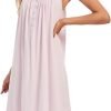 Cotton Nightgown for Women Sleeveless Loungewear Comfy Soft Sleepwear Long Sleepdress Loose Full Length Nightdress