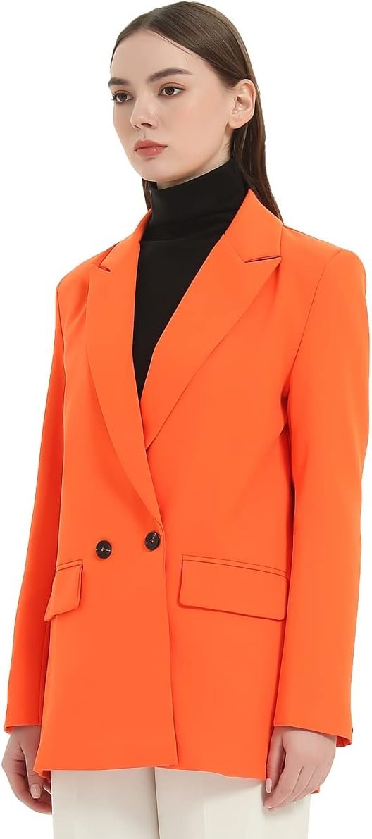 Women's Casual Long Sleeve Lapel Oversized Button Work Office Blazer Suit Jacket