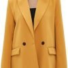 Women's Casual Long Sleeve Lapel Oversized Button Work Office Blazer Suit Jacket