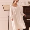 Cotton Nightgown for Women Vintage Palace Sleepwear
