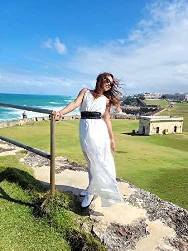 Womens Summer Spaghetti Strap Sleeveless High Waist Beach Long Maxi Sun Dress