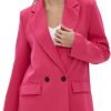 Women's Casual Long Sleeve Lapel Oversized Button Work Office Blazer Suit Jacket