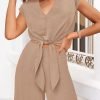 Women's Summer 2 Piece Outfits 2024 Cap Sleeve V Neck Belted Crop Tops Wide Leg Pant Sets Casual Tracksuit