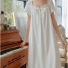 Women's  Nightgowns Sleepshirts Lace Ruffle Princess Nightdress