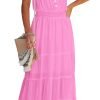 Womens Summer Spaghetti Strap Sleeveless High Waist Beach Long Maxi Sun Dress