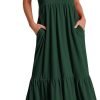 ANRABESS Women's Summer Casual Sleeveless V Neck Swing Dress Fit & Flare Flowy Tiered Maxi Beach Sundress with Pockets