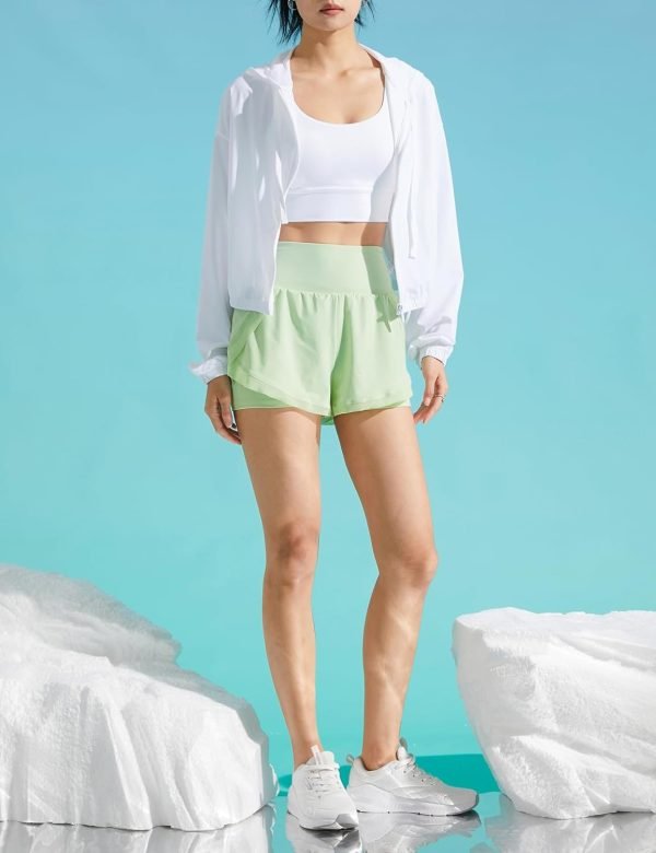 Women's UPF 50+ UV Sun Protection Cropped Jackets Athletic Running Workout Shirts Zip Up Hoodie Outdoor Jackets