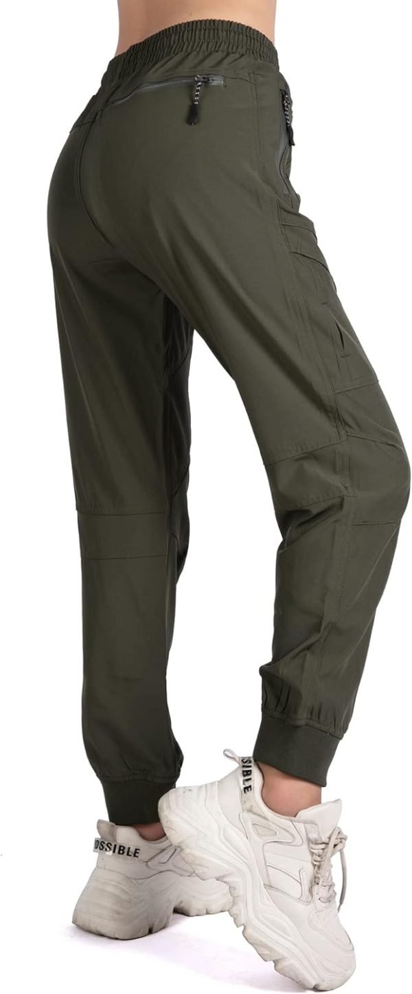 Women's Athletic Hiking Cargo Joggers Pants Outdoor Workout Lightweight Quick Dry UPF 50 Zipper Pockets