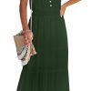 Womens Summer Spaghetti Strap Sleeveless High Waist Beach Long Maxi Sun Dress