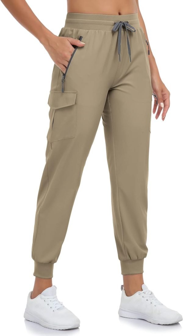 Women's Hiking Cargo Capri Pants Lightweight Quick Dry Joggers Outdoor Casual Travel Capris with Zipper Pockets