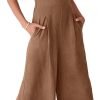 ANRABESS Women's Summer Wide Leg Linen Jumpsuits Dressy V Neck Sleeveless Casual Pants Rompers 2024 Vacation Beach Outfits