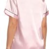 Womens Silk Satin Pajamas Set Button Down Pj Sets Short Sleeve Sleepwear Set S-XXl