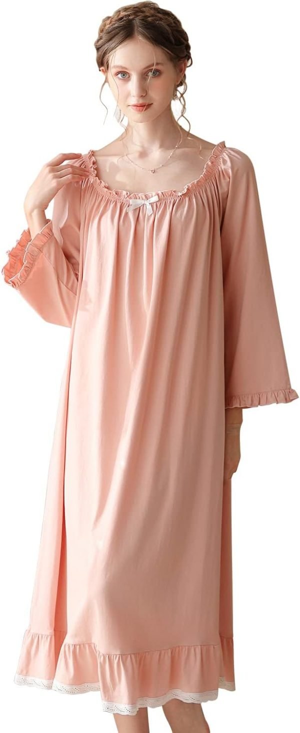 Women's  Nightgowns Sleepshirts Lace Ruffle Princess Nightdress