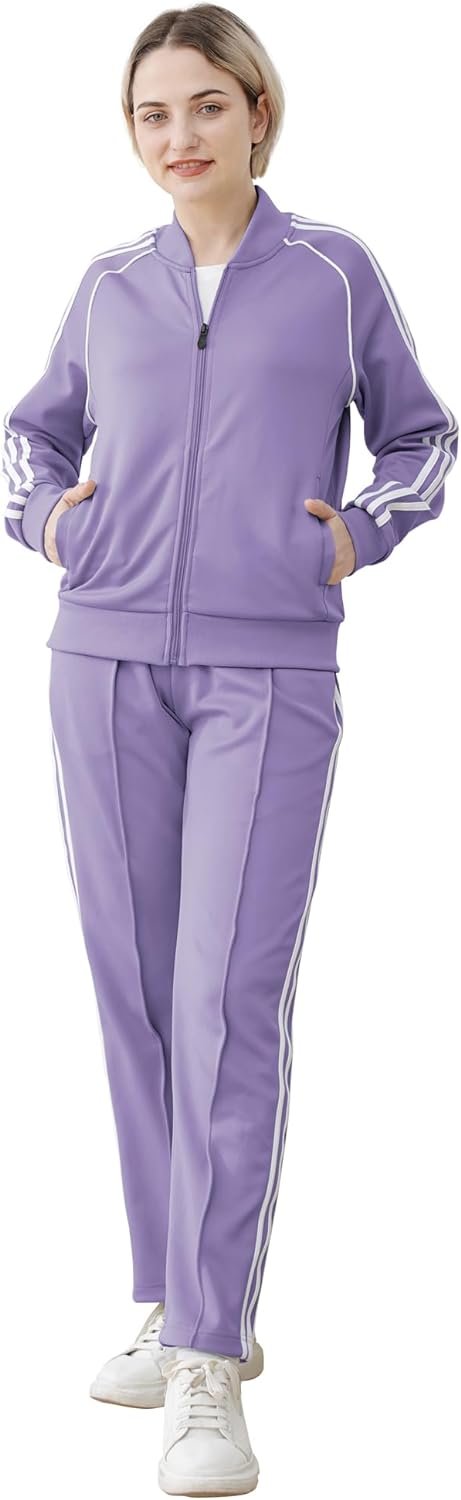 Tracksuit for Women 2 Piece Sweatsuit Outfits Long Sleeve Zip Up Lounge Jogging Suits