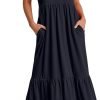ANRABESS Women's Summer Casual Sleeveless V Neck Swing Dress Fit & Flare Flowy Tiered Maxi Beach Sundress with Pockets