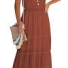 Womens Summer Spaghetti Strap Sleeveless High Waist Beach Long Maxi Sun Dress