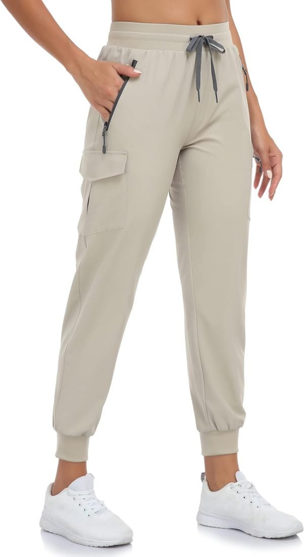 Women's Hiking Cargo Capri Pants Lightweight Quick Dry Joggers Outdoor Casual Travel Capris with Zipper Pockets