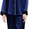 61suvnWDAdL._AC_SL1500 Women's Satin Pajamas Set Long Sleeve Button Down Shirt With Long Pant Sleepwear