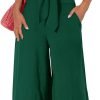 Women's Summer 2 Piece Outfits 2024 Cap Sleeve V Neck Belted Crop Tops Wide Leg Pant Sets Casual Tracksuit