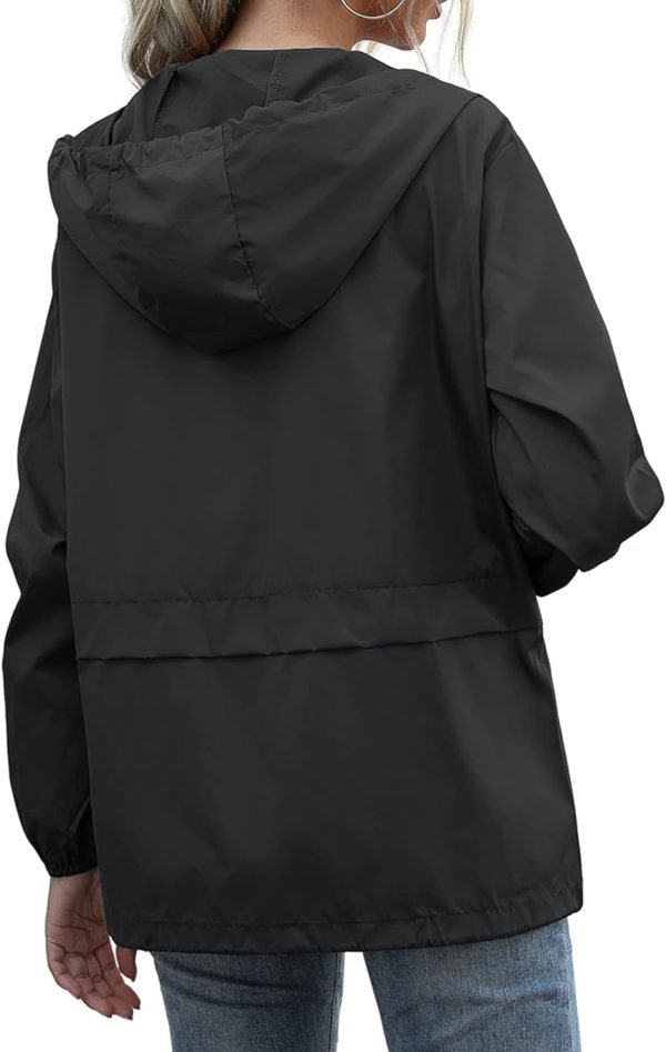 Women's Raincoats Windbreaker Rain Jacket Waterproof Lightweight Outdoor Hooded Trench Coats S-XXL