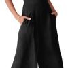 ANRABESS Women's Summer Wide Leg Linen Jumpsuits Dressy V Neck Sleeveless Casual Pants Rompers 2024 Vacation Beach Outfits