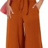 Women's Summer 2 Piece Outfits 2024 Cap Sleeve V Neck Belted Crop Tops Wide Leg Pant Sets Casual Tracksuit