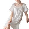 Women's Cotton Nightgowns Vintage Lightweight Gown Sets Short Sleeve Princess Nightdress