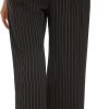 Women's Casual Striped High Waisted Wide Leg Pants Elastic Waist Loose Fit Trousers