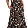 ANRABESS Women's Summer Casual Sleeveless V Neck Swing Dress Fit & Flare Flowy Tiered Maxi Beach Sundress with Pockets