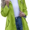 71Te5Op2UbL._AC_SL1500 Rain Jacket Women Striped Lined Hooded Lightweight Raincoat Outdoor Waterproof Windbreaker