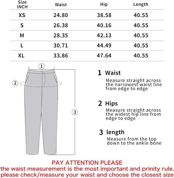 Women's Casual Striped High Waisted Wide Leg Pants Elastic Waist Loose Fit Trousers