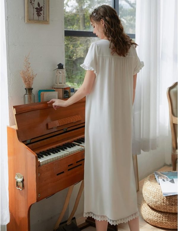 Women's  Nightgowns Sleepshirts Lace Ruffle Princess Nightdress