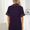 Womens Pajama Sets Short Sleeve Sleepwear Soft Button Down Nightwear Lounge Pj Set XS-XXL