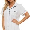Womens Pajama Sets Short Sleeve Sleepwear Soft Button Down Nightwear Lounge Pj Set XS-XXL