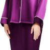 71pd1TjVA5L._AC_SL1500 Women's Satin Pajamas Set Long Sleeve Button Down Shirt With Long Pant Sleepwear