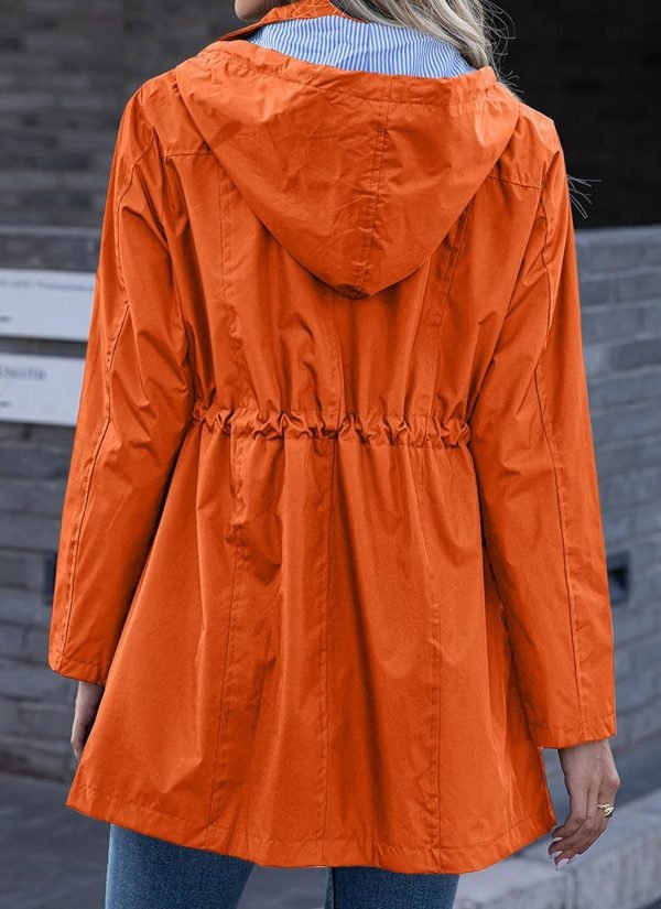 81F_zfJqQHL._AC_SL1500 Rain Jacket Women Striped Lined Hooded Lightweight Raincoat Outdoor Waterproof Windbreaker