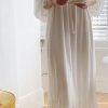 Women's Lace  Nightgown Long Sleeve Sleepwear Nightdress