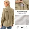Womens UPF 50+ UV Sun Protection Safari Shirts Long Sleeve Outdoor Cool Quick Dry Fishing Hiking Gardening Shirts