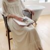 Women's Lace  Nightgown Long Sleeve Sleepwear Nightdress
