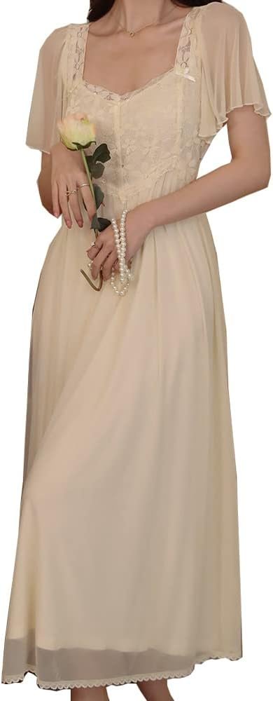 410h19qRypL._AC_SL1000 Womens Princess Nightdress Sleepwear PJS Lounger Babydoll Chemises Sleepshirt Nighties