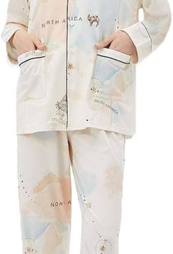 Maternity & Nursing Knit Cotton Pajama Set Sleepwear Long Sleeve Top & Bottom Breastfeeding for Pregnant Women