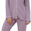Button Up Pajamas for Women Long Sleeve Sleepwear Soft Loungewear Ladies Pjs Set XS-XXL