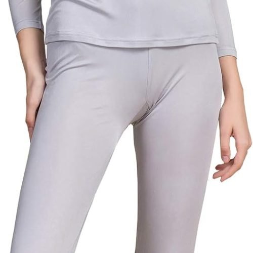 Womens Silk Long Underwear Mulberry Silk Long Johns Silk Thermal Underwear Sets Cold Weather Base Layer