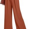 Women's Wide Leg Dress Pants High Elastic Waisted in The Back Business Work Causal Trousers Long Straight Suit Pants